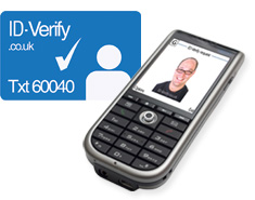 Image of an example ID-Verify reply on a Mobile Phone screen.